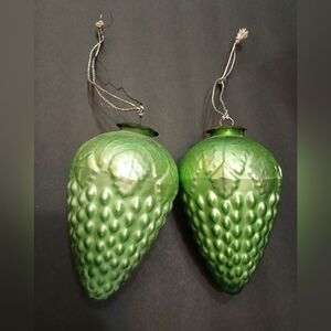 Midwest Kugel Elegant Green Holiday Ornaments Lot Of 2 Shape Of Grape Cluster